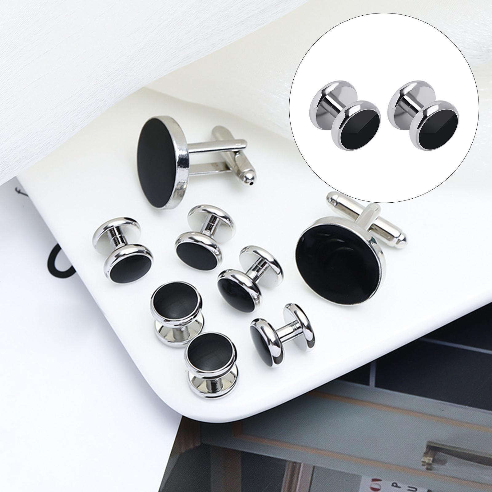 Cufflinks and Studs Set Classic for Tuxedo Shirts Men