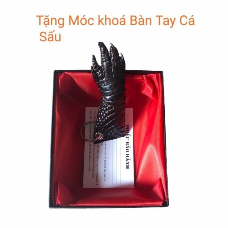 Bóp ví dài da cá sấu thật TM68_101,Ví nử cầm tay cá sấu 1 Mặt màu nâu coffee BH-36TH hàng cao cấp da xịn/Tặng quà đẹp