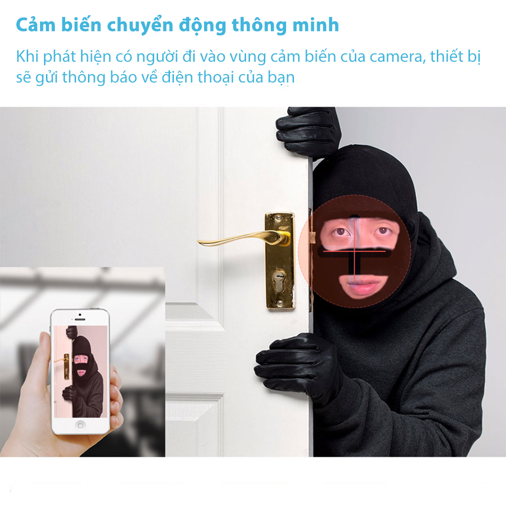 Camera IP wifi không dây góc rộng V380-S Đàm thoại hai chiều, cảnh báo trộm quan sát rõ nét ngày &amp; đêm.