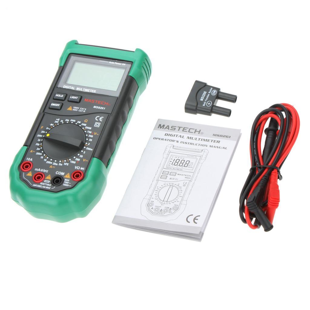 MASTECH MS8261 Digital Multimeter AC DC Capacitance Resistance Tester Meter