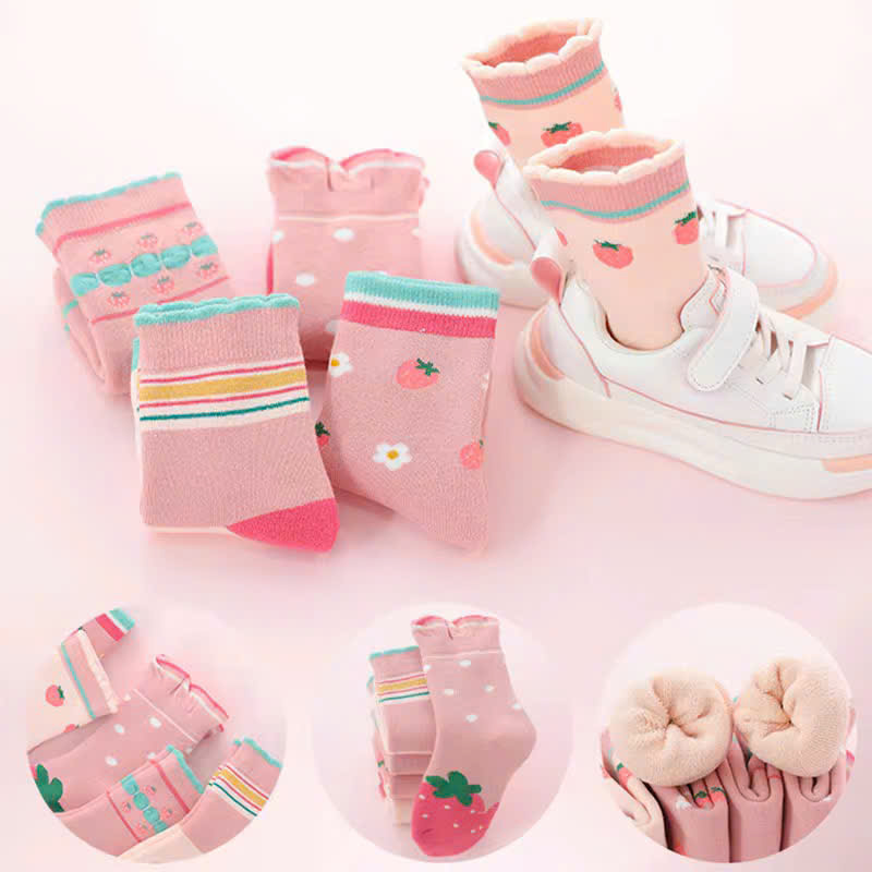 SET 5 ĐÔI TẤT VỚ DÂU TÂY HỒNG TỪ 0-14 TUỔI SIÊU XINH DỄ THƯƠNG DÀNH CHO BÉ GÁI