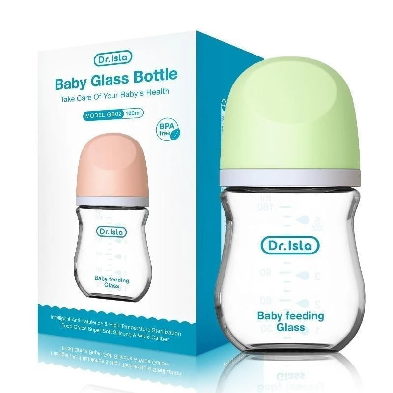 Dr.Isla Bình Sữa Thủy Tinh Cho Bé Sơ Sinh Không BPA Chịu Nhiệt Tốt 90ml/160ml GB01/GB02