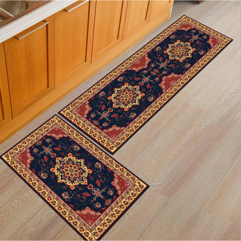 Bộ 2 thảm bếp nhà bếp 40X60 + 40X120 cm cao cấp chống trượt