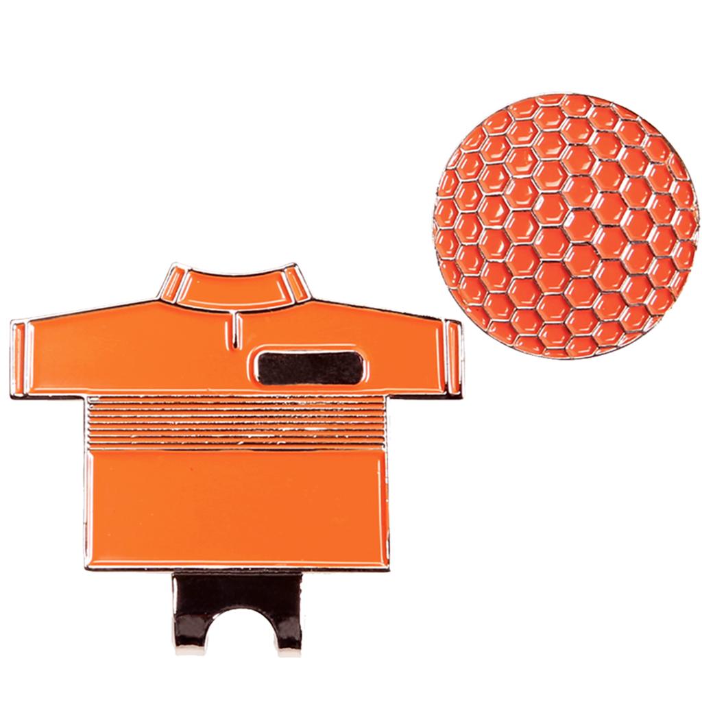 Golf Hat Clip with Detachable Magnetic Golf Ball Marker Shirt Design Orange