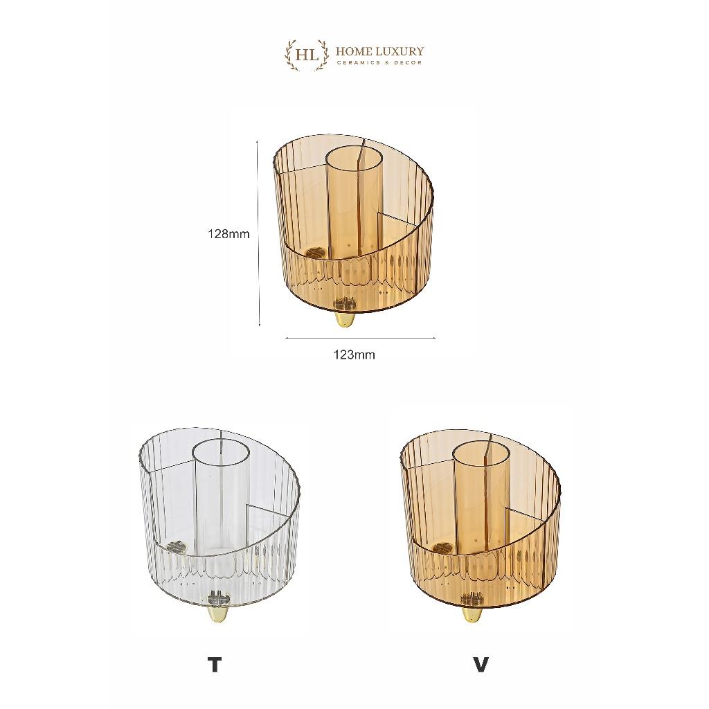 Kệ đựng cọ mỹ phẩm - cắm đũa thìa chất liệu nhựa Mica cao cấp