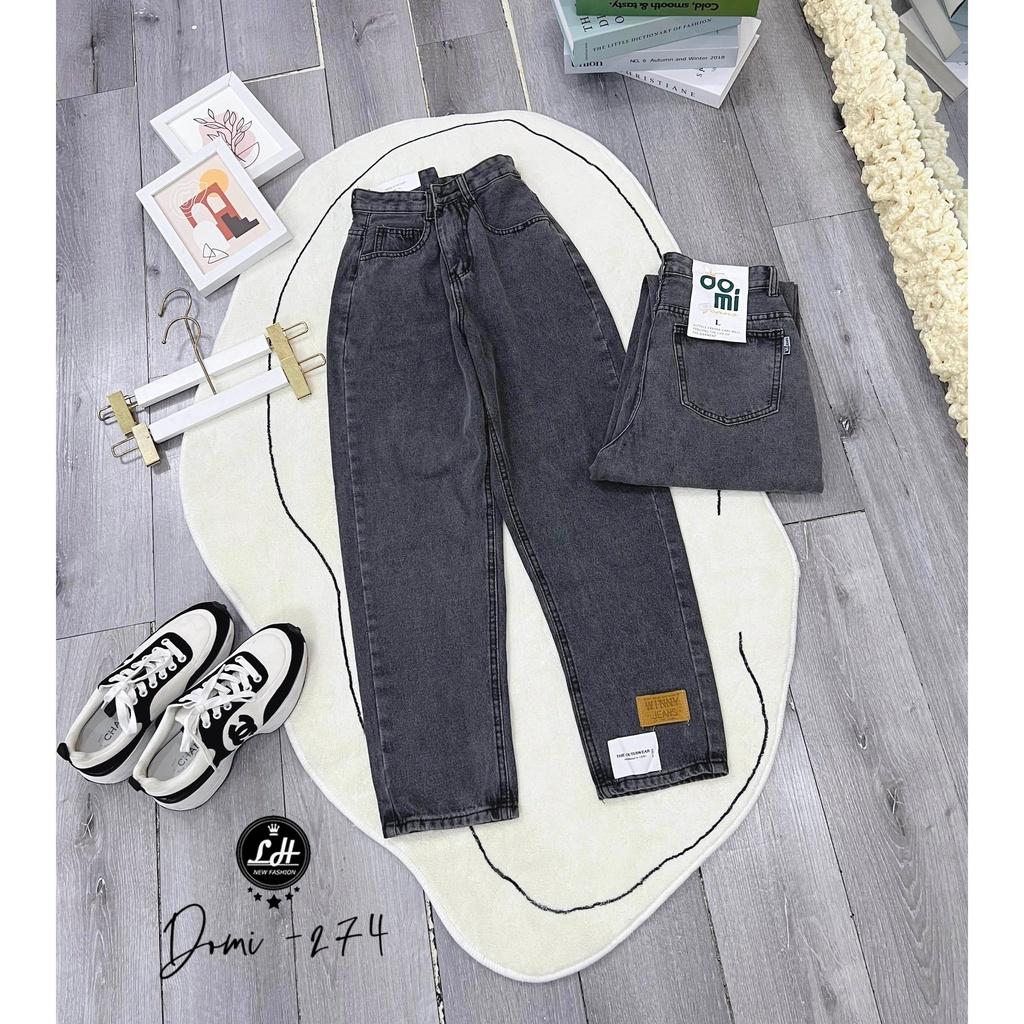 Quần bò baggy xám trơn có tag trên lai siêu đọc la Lê Huy Fashion Ms 274