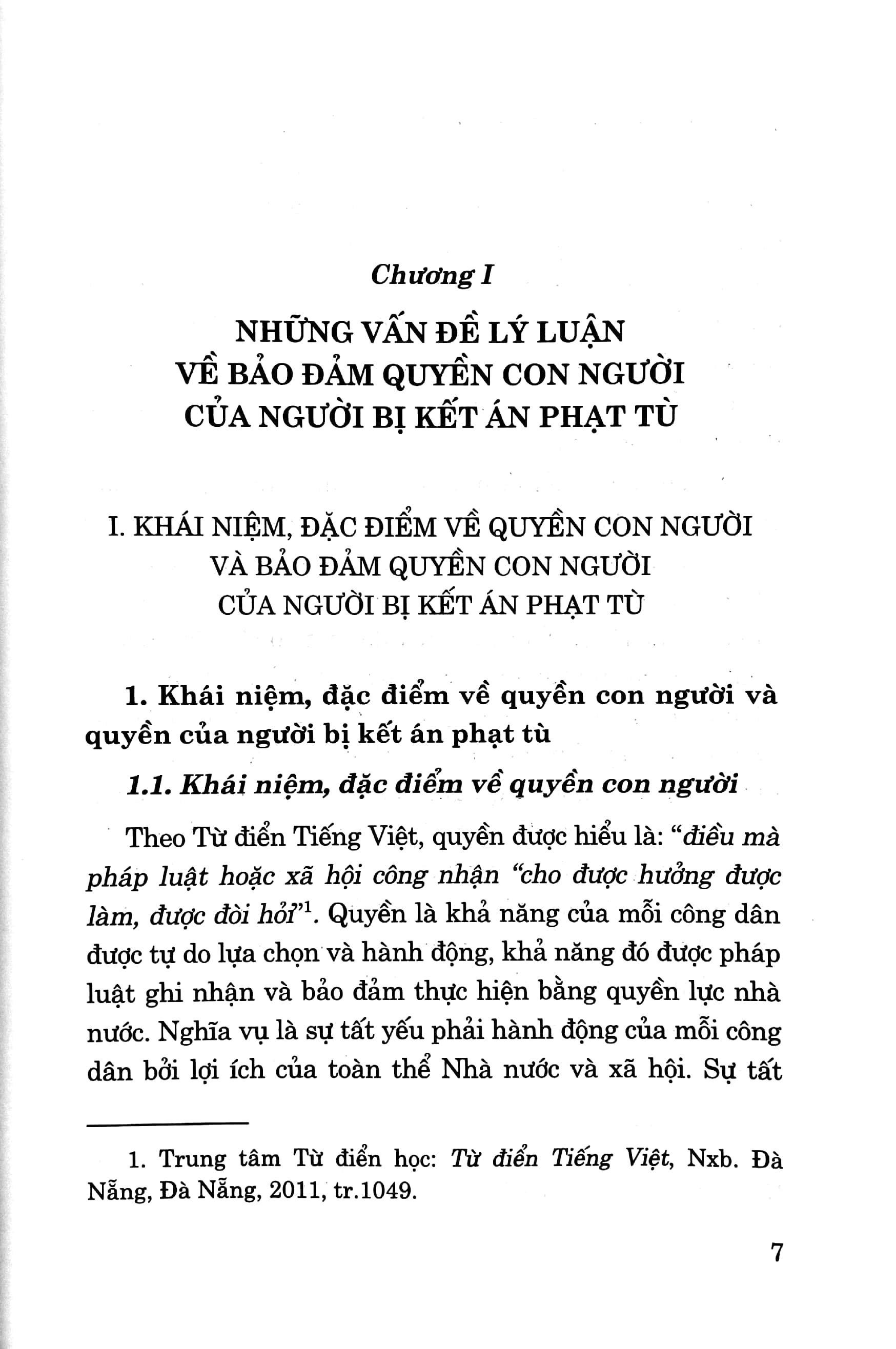 Bảo Đảm Quyền Con Người Trong Thi Hành Án Phạt Tù Tại Việt Nam (Sách Chuyên Khảo)