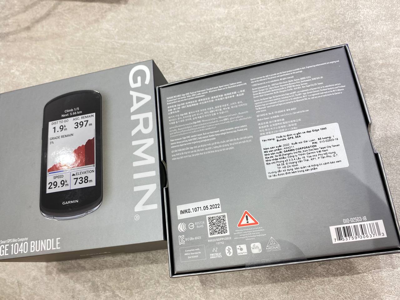 Thiết bị định vị gắn xe đạp Garmin Edge 1040 , GPS, SEA - Hàng chính hãng