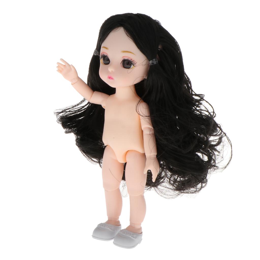 2Pcs 16cm  Doll Body DIY Parts White Skin 13 Joints Flexible Doll Toy