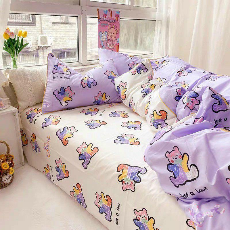 Bộ Chăn Ga Gối Full Set Cotton Korea Bedding CÓ CHĂN BÔNG Mềm Mại Đủ Kích thước Hàng Nhập