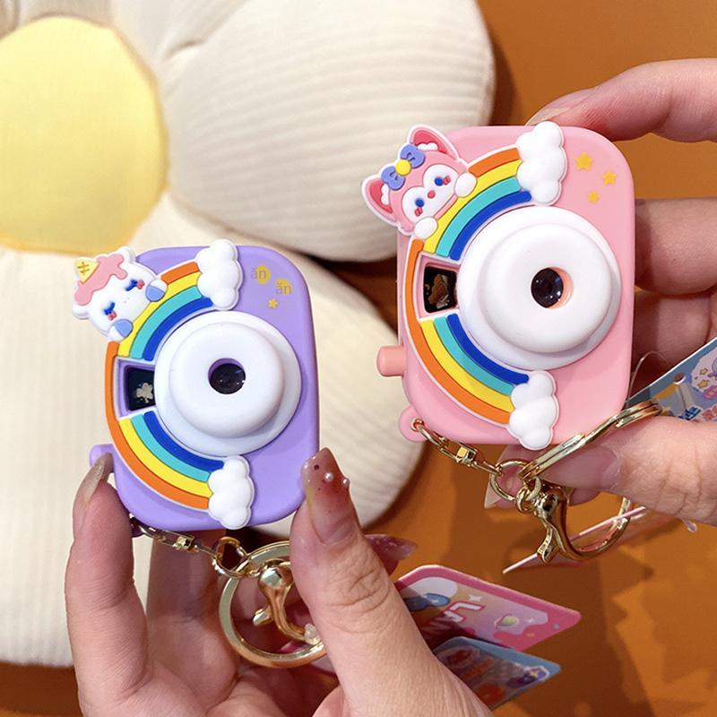 Đảm Bảo Chất Lượng Ủy Quyền Dễ Thương Dễ Thương Cầu Vồng Máy Chiếu Camera Móc Khóa Cặp Đôi Học Tinh Tế Mặt Dây Chuyền Móc Khóa Nữ