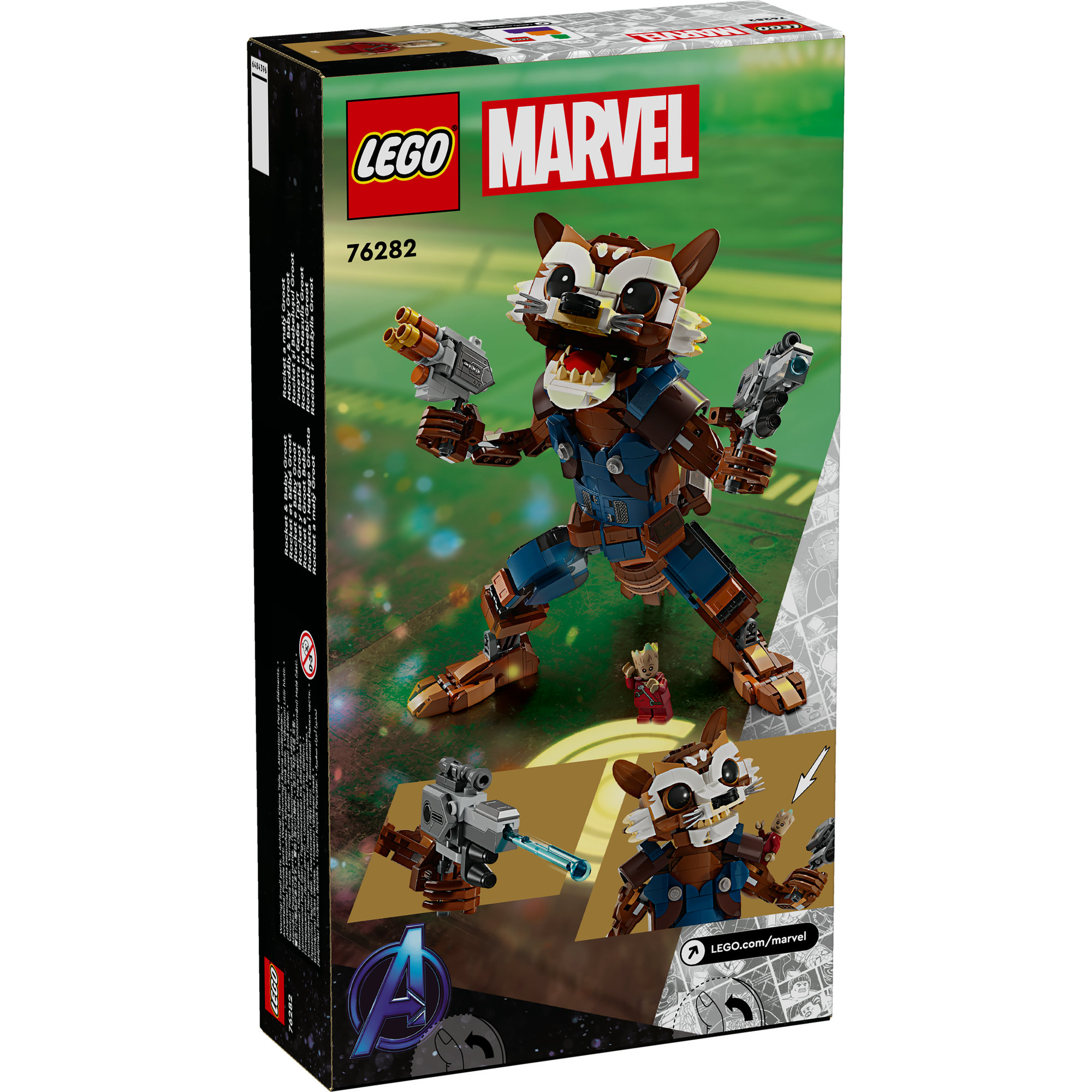 LEGO SUPERHEROES 76282 Đồ chơi lắp ráp Mô hình nhân vật Rocket (566 chi tiết)