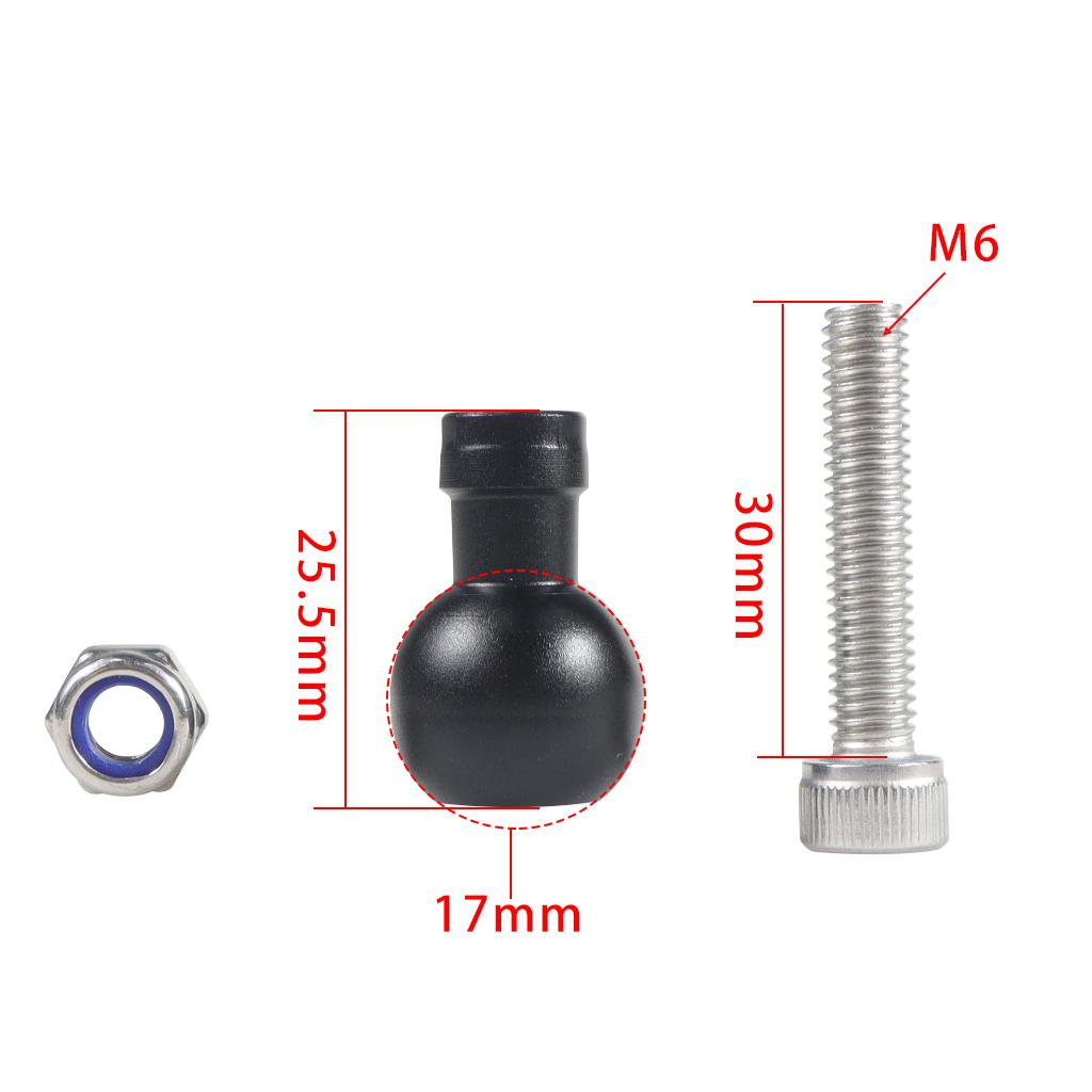 Feichao 1inch / 17mm Ball Head GPS Người giữ xe đạp DVR Clip Chân xe Bộ điều hợp cơ sở Motorcycle Mount Mount 1/4 Vít cho GoPro 11 10 9 Camera