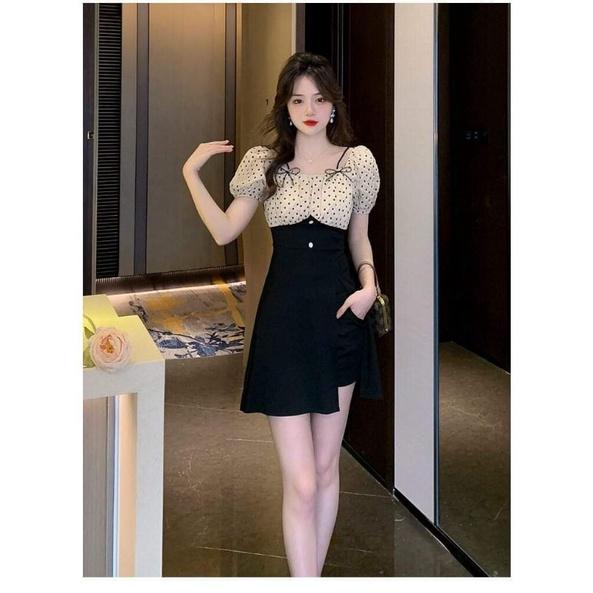 SÉT BỘ PHỐI LỤA HỌA TIẾT CHẤM BI CAO CẤP