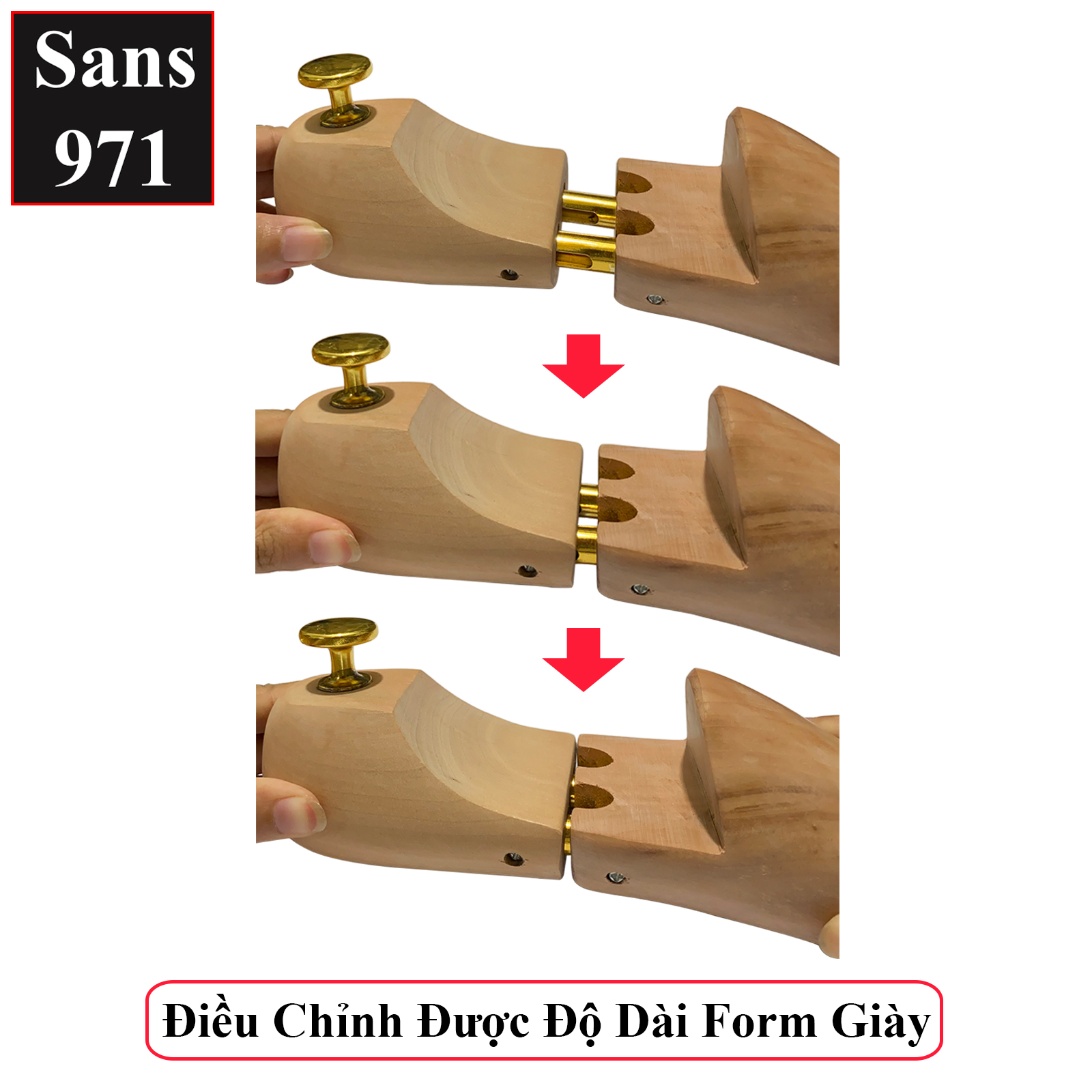 Cây giữ form giày gỗ Sans971 có size dụng cụ bảo vệ giầy shoes tree shoe cao cấp