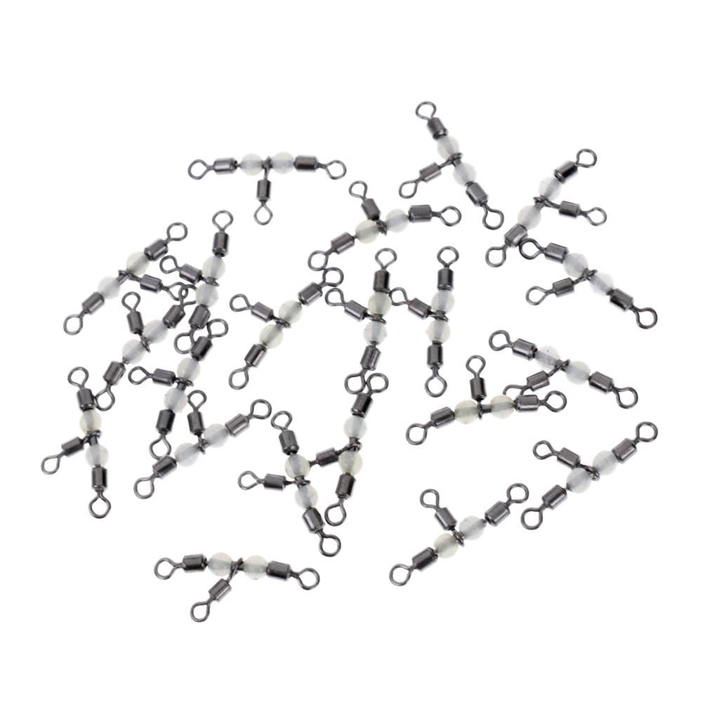 20 Pieces Fishing Three Way Swivel Connector 3 way T-Turn Triple Stainless Steel Fishing Barrel Swivel Tackle Accessories