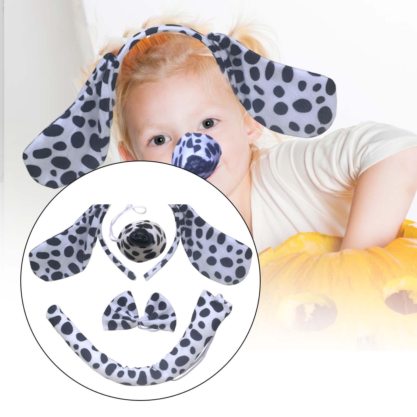 Puppy Dog Ears and Long Tail Set Ears Hair Clip Plush Faux Gifts Puppy Dog Hair Hoop Headdress for Fancy Party Children Women