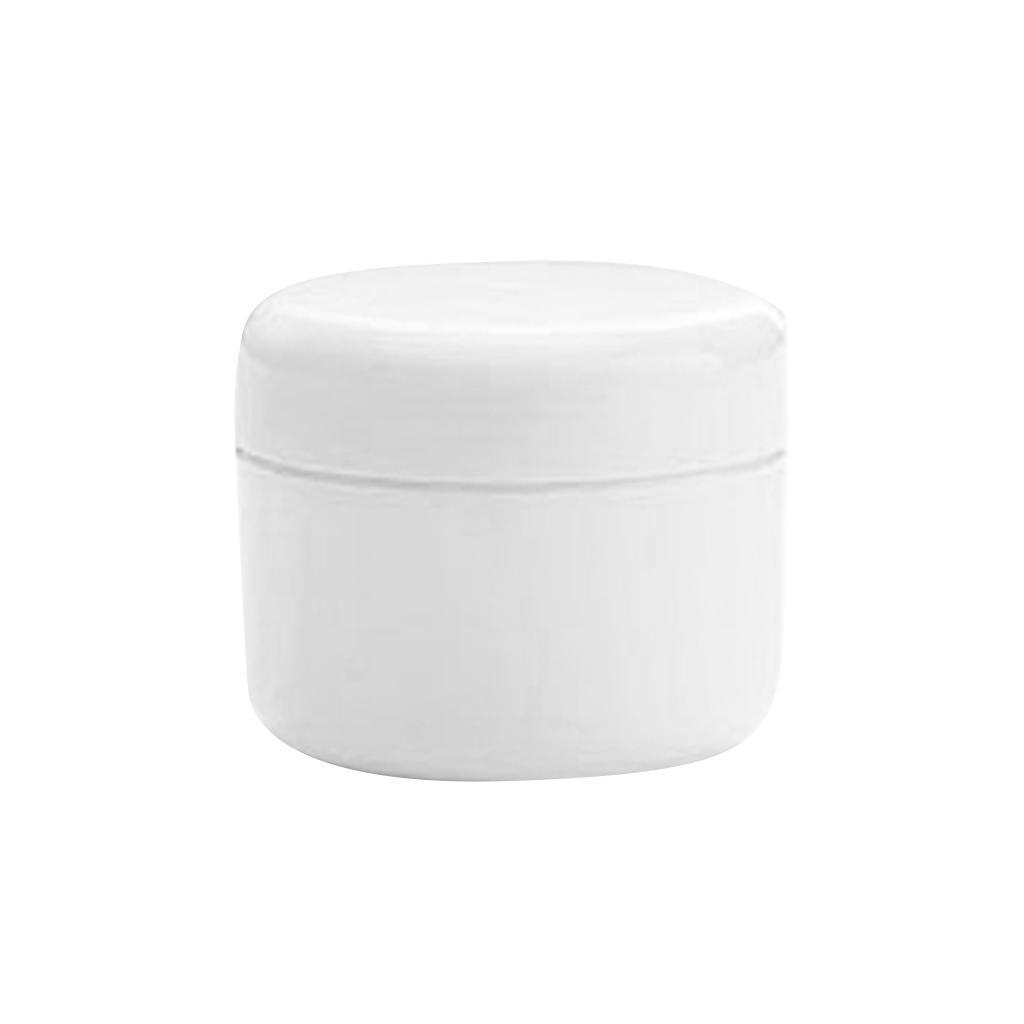 2X Refillable Plastic Empty Face Cream Cosmetic Container with Lid White-20g