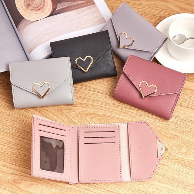 Ví nữ ngắn khóa trái tim nhiều ngăn - VN001
