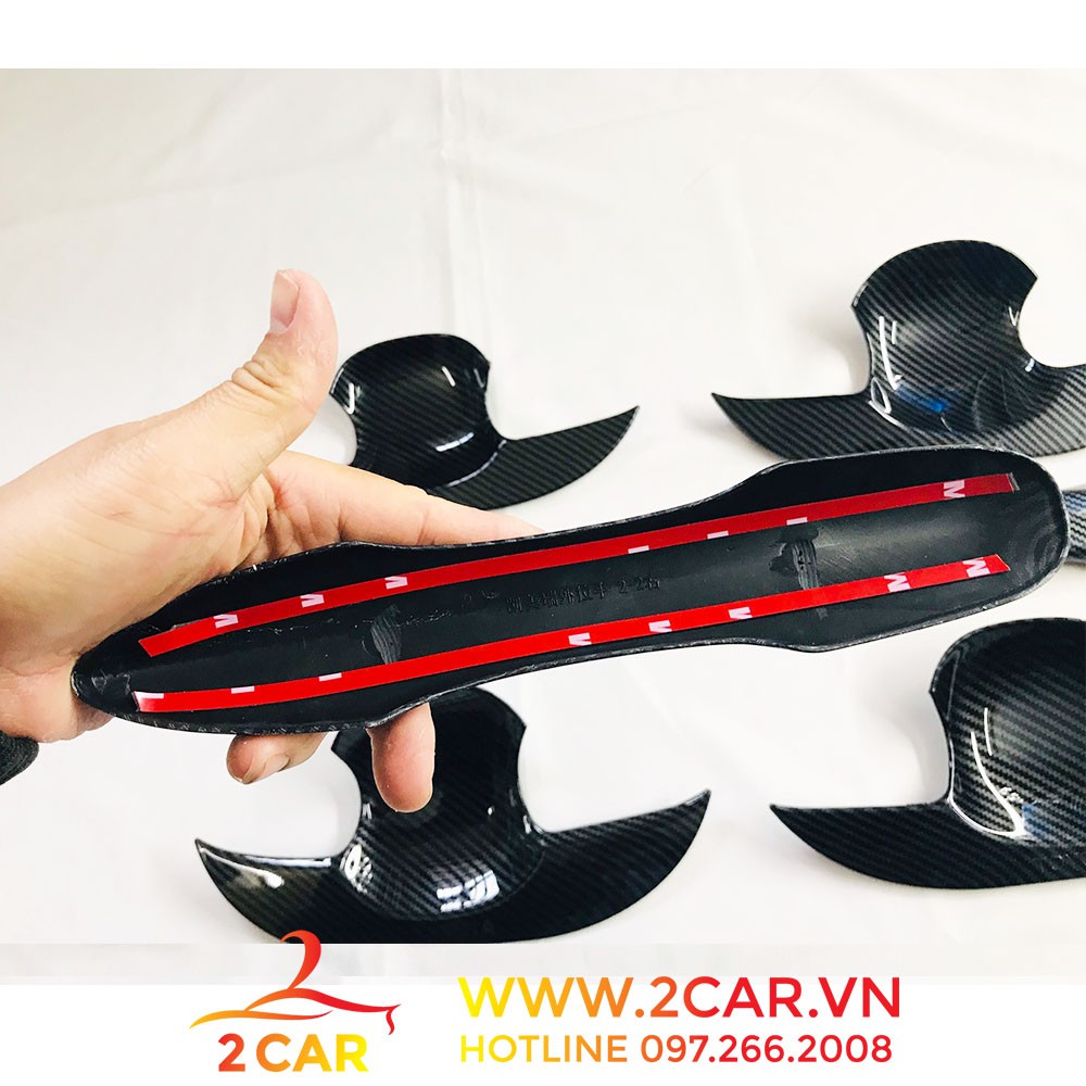 Ốp tay nắm, hõm cửa carbon xe Toyota Corolla Cross 2020- 2021-2022-2023 vân Cacbon cao cấp