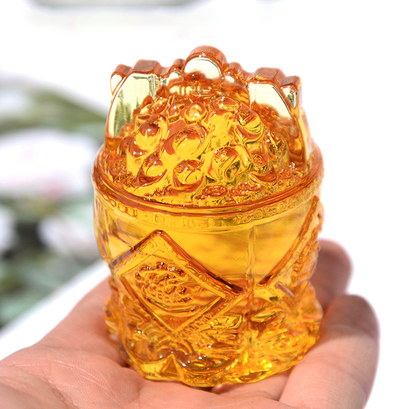 Giỏ vàng tài lộc bằng lưu ly - chiêu tài tấn lộc 6cm