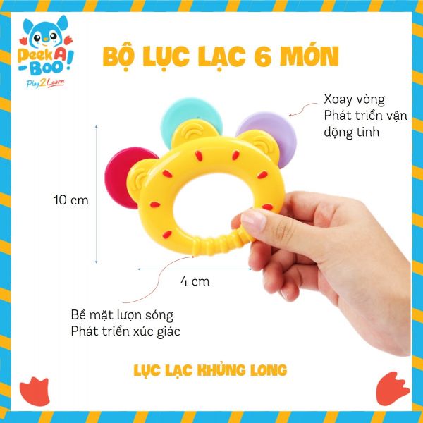 Đồ Chơi Bộ lục lạc 6 món cho bé PEEK A BOO 939A