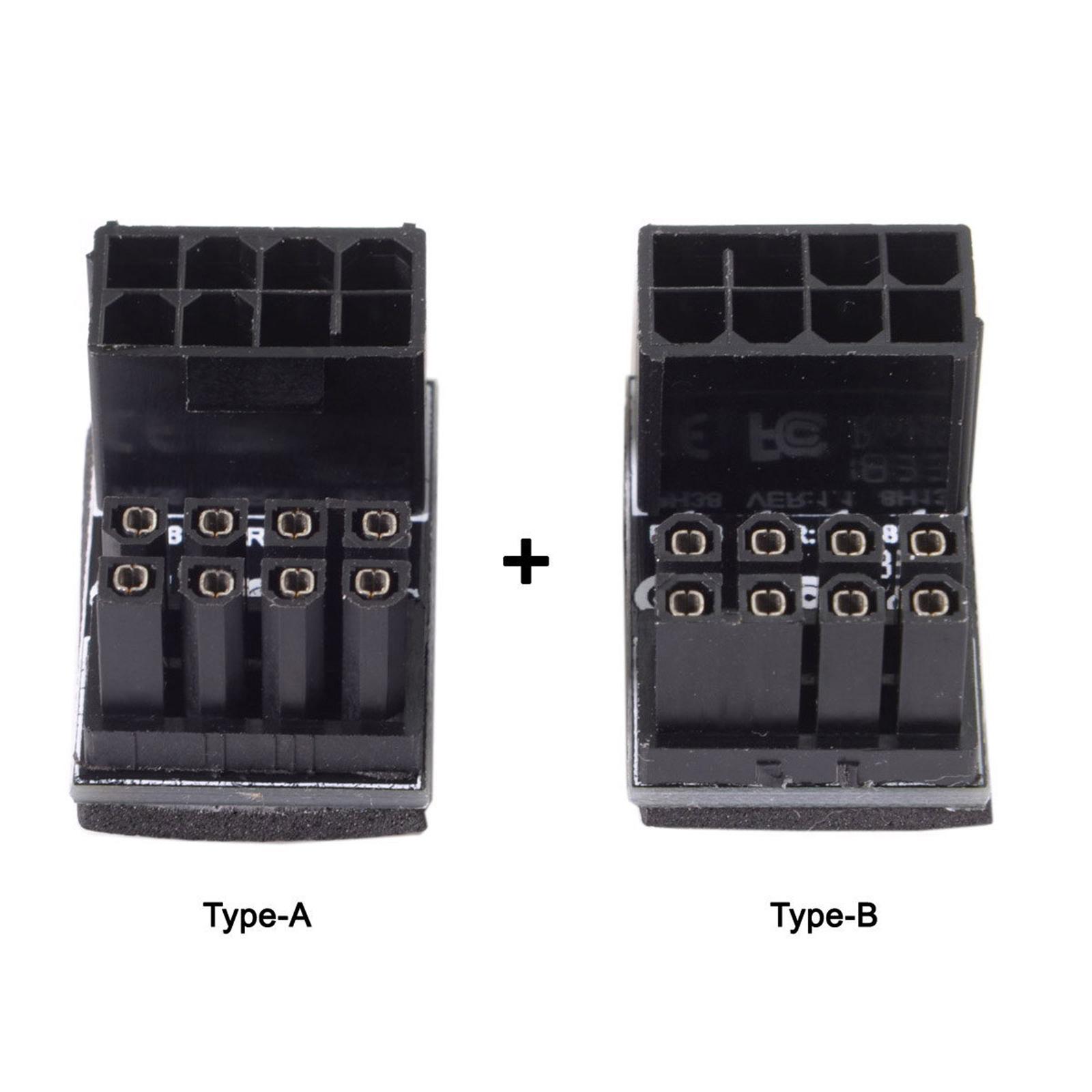 2Pcs GPU 180 Degree Angled Power Adapter for Desktops Graphics Card, Easy to Install
