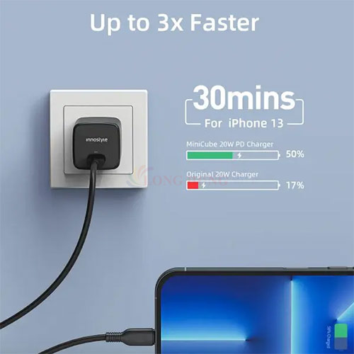 Cốc sạc Innostyle Ultra MiniCube II 20W IMC20G2 - Hàng chính hãng