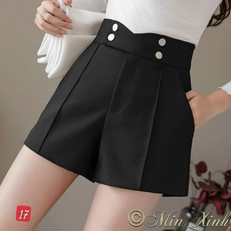 Quần short lưng cao 4 cúc cạp chéo