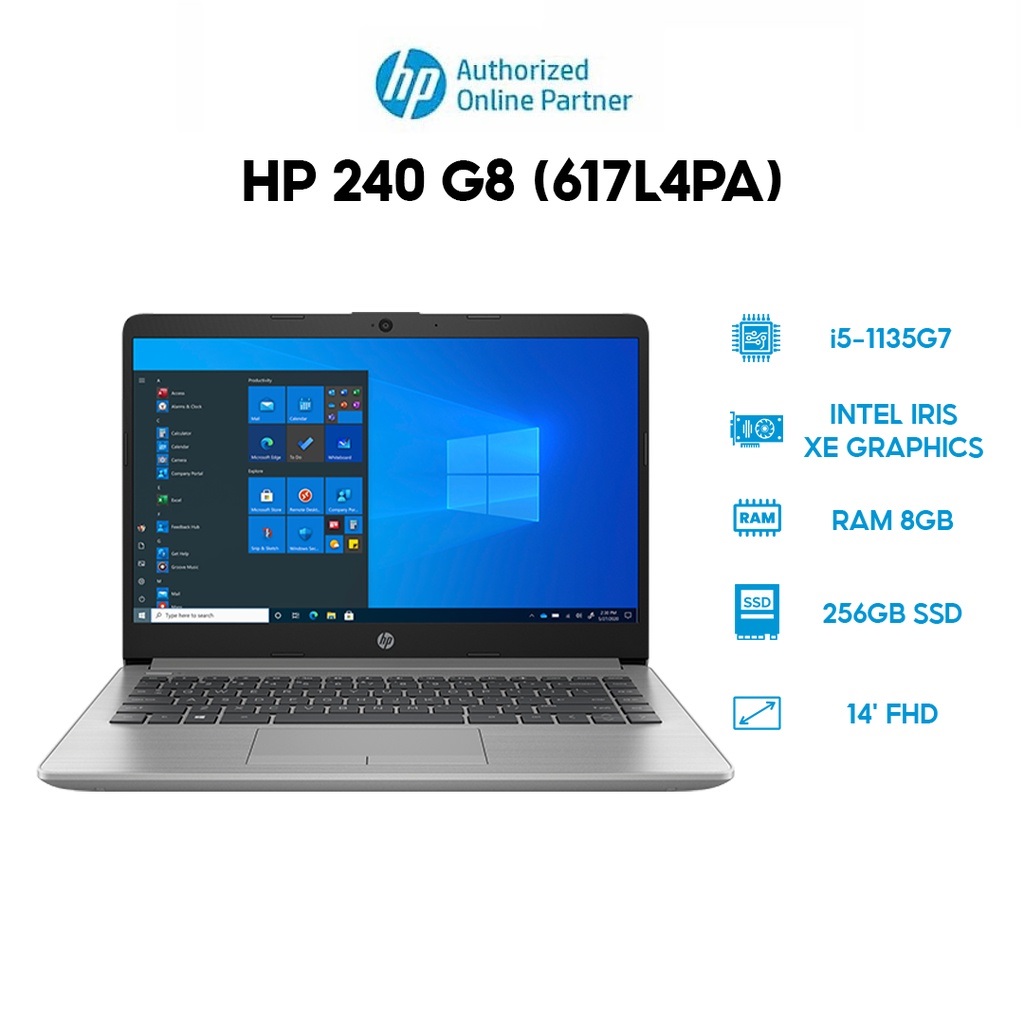 Laptop HP 240 G8 617L4PA i5-1135G7 | 8GB | 256GB | 14' FHD | W11 Hàng chính hãng