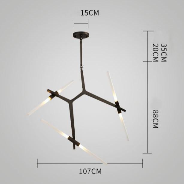 Đèn chùm MINION xương cá 6 tay phong cách hiện đại, độc đáo.