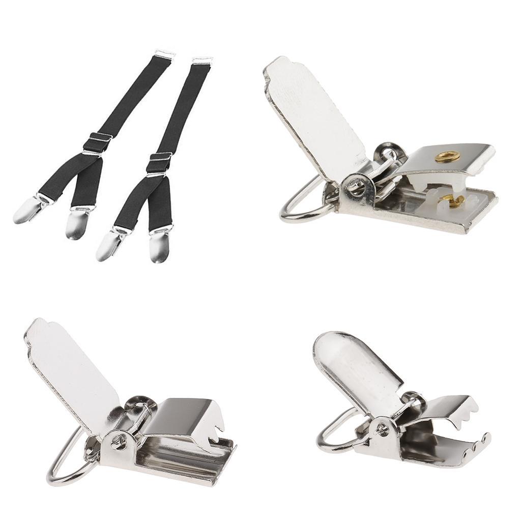 20 Pieces 1" Metal Baby Pacifier Suspender Clips Webbing Dummy Strap Holder Craft Hooks Silver