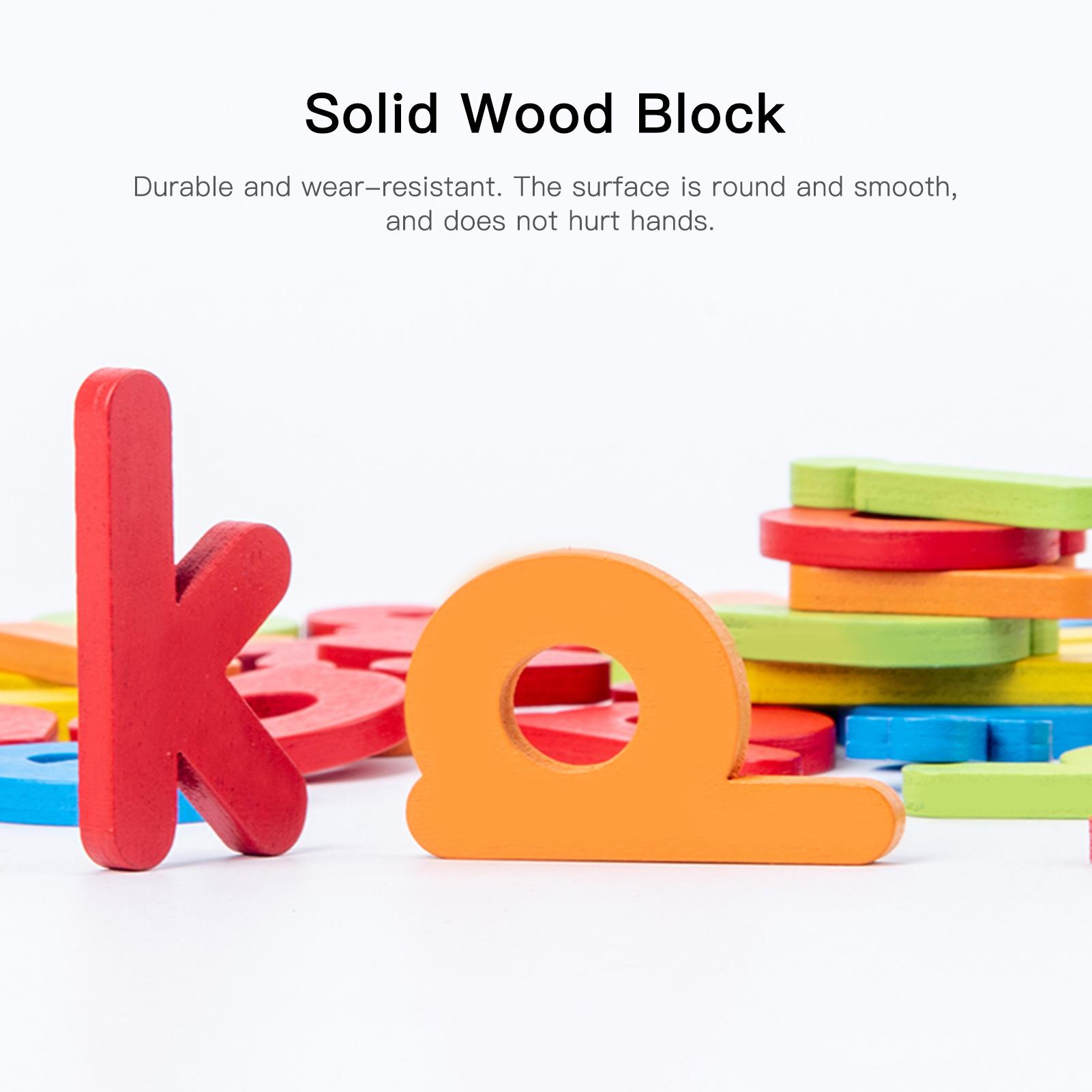 Wood Spelling Words Game Letter Recognition Card Montessori Puzzle STEM Early Educational Toy for Age 3+ Boys & Girls