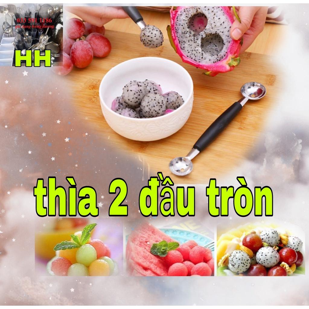 Thìa tỉa hoa quả, múc hoa quả 2 đầu tròn