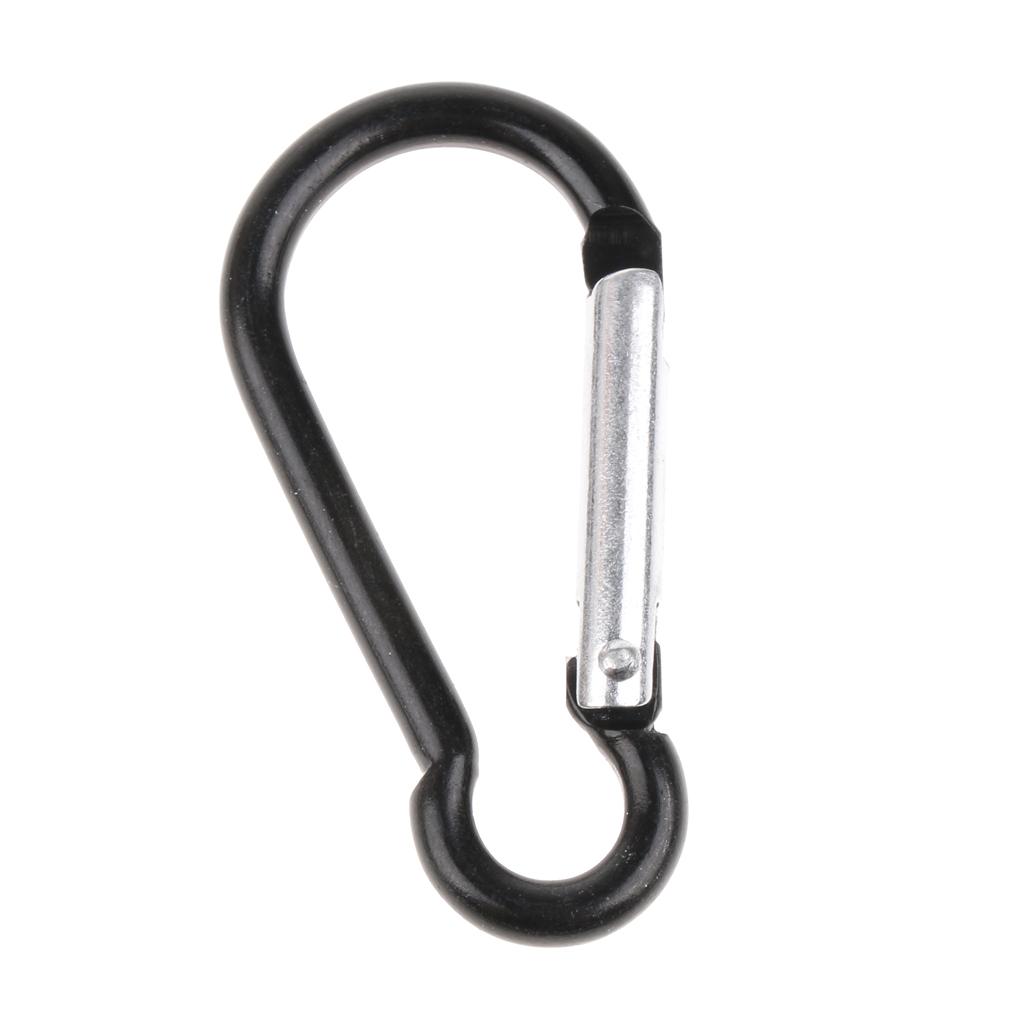 Outdoor Aluminum D-Ring Carabiner Camping Keychain Clip Snap Hook Black