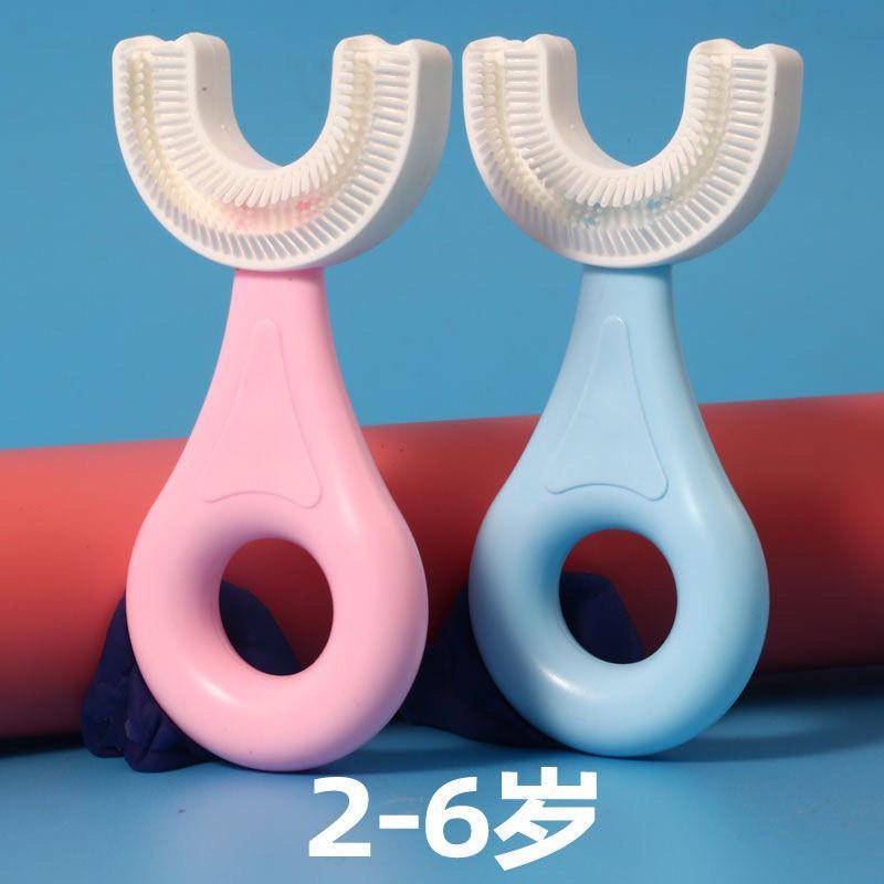 Bàn Chải Đánh Răng Hình Chữ U Bằng Silicon Cho Bé, Bàn Chải Tập Đánh Răng