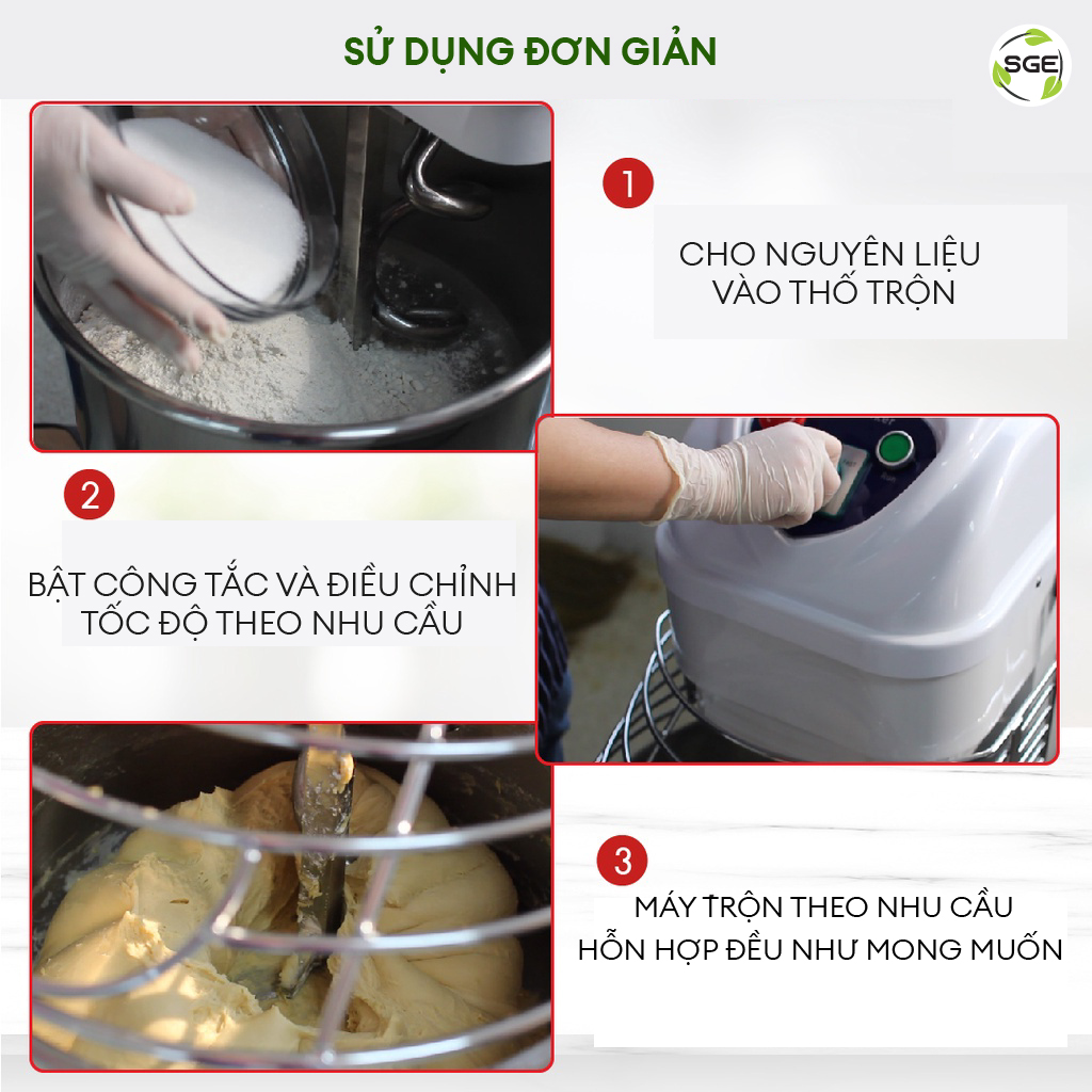 Máy Trộn Thực Phẩm Công Suất Cao DK30 . Cực Kì Mạnh Mẽ, Trang Bị Motor Công Suất Cao, Trộn Mọi Thực Phẩm. Hàng Nhập Khẩu Chính Hãng SGE Thailand