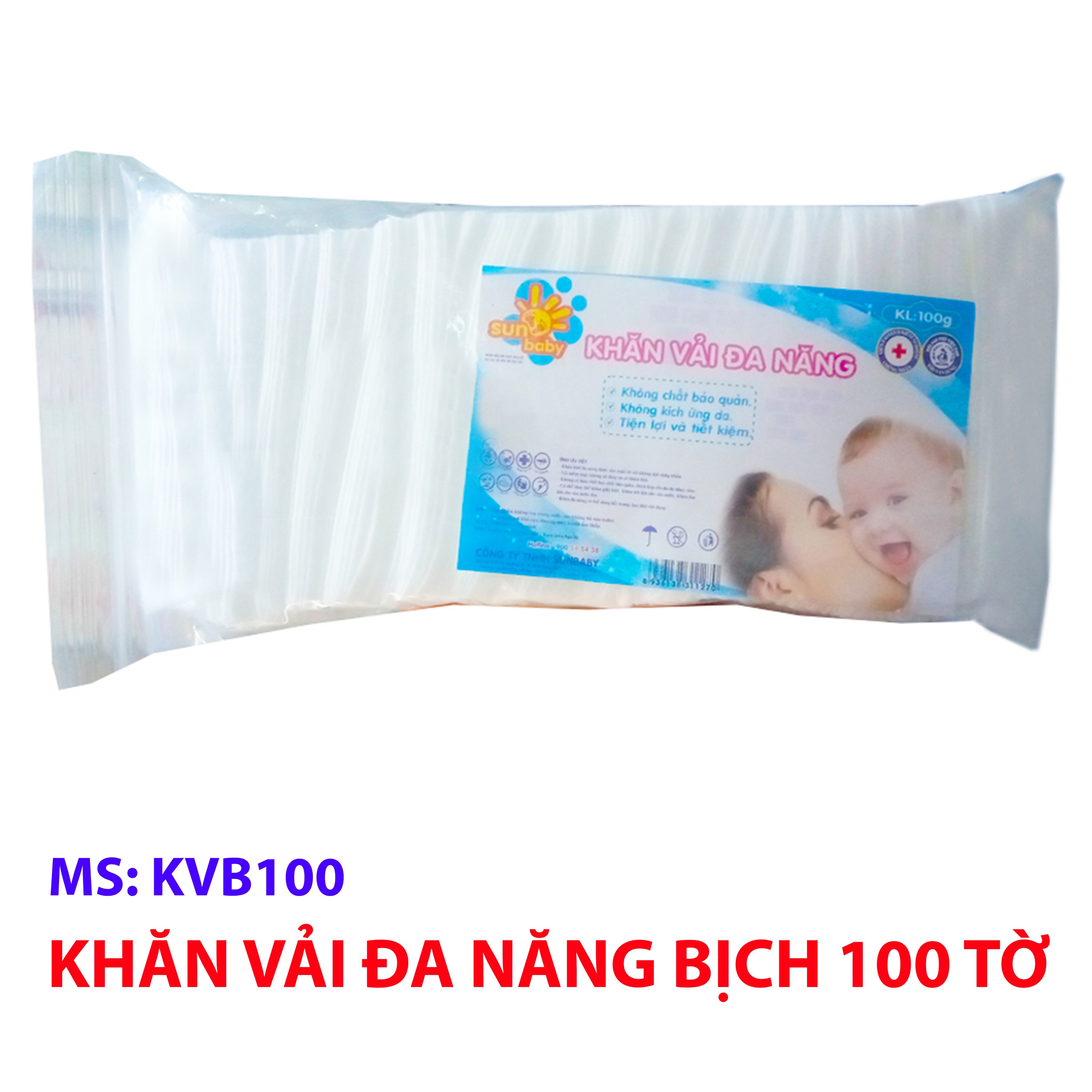 [MUA 5 TẶNG 2] Combo 5 bịch khăn vải khô đa năng KVB Sunbaby