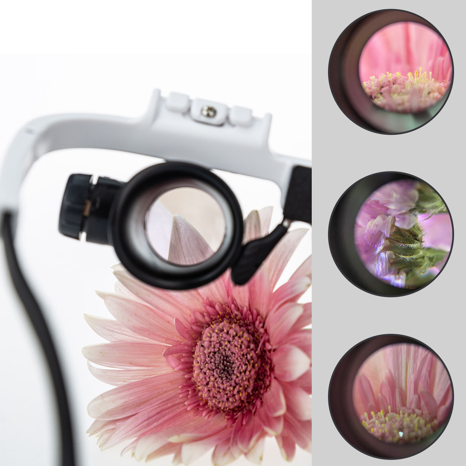 Loupe Magnifier Glasses Head Mount with LED Light Adjustable Glasses Bracket Watch Repair Magnifier for Mechanical