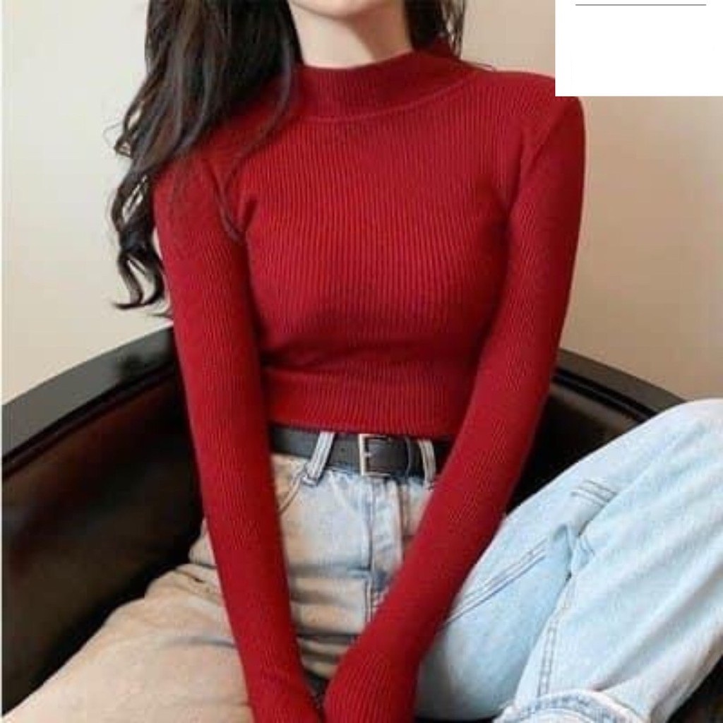 Áo len CỔ LỌ tăm nhỏ cho bạn nữ