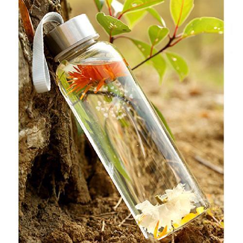COMBO 2 Bình nước thủy tinh - Bình đựng nước có dây xách dung tích 500ml.