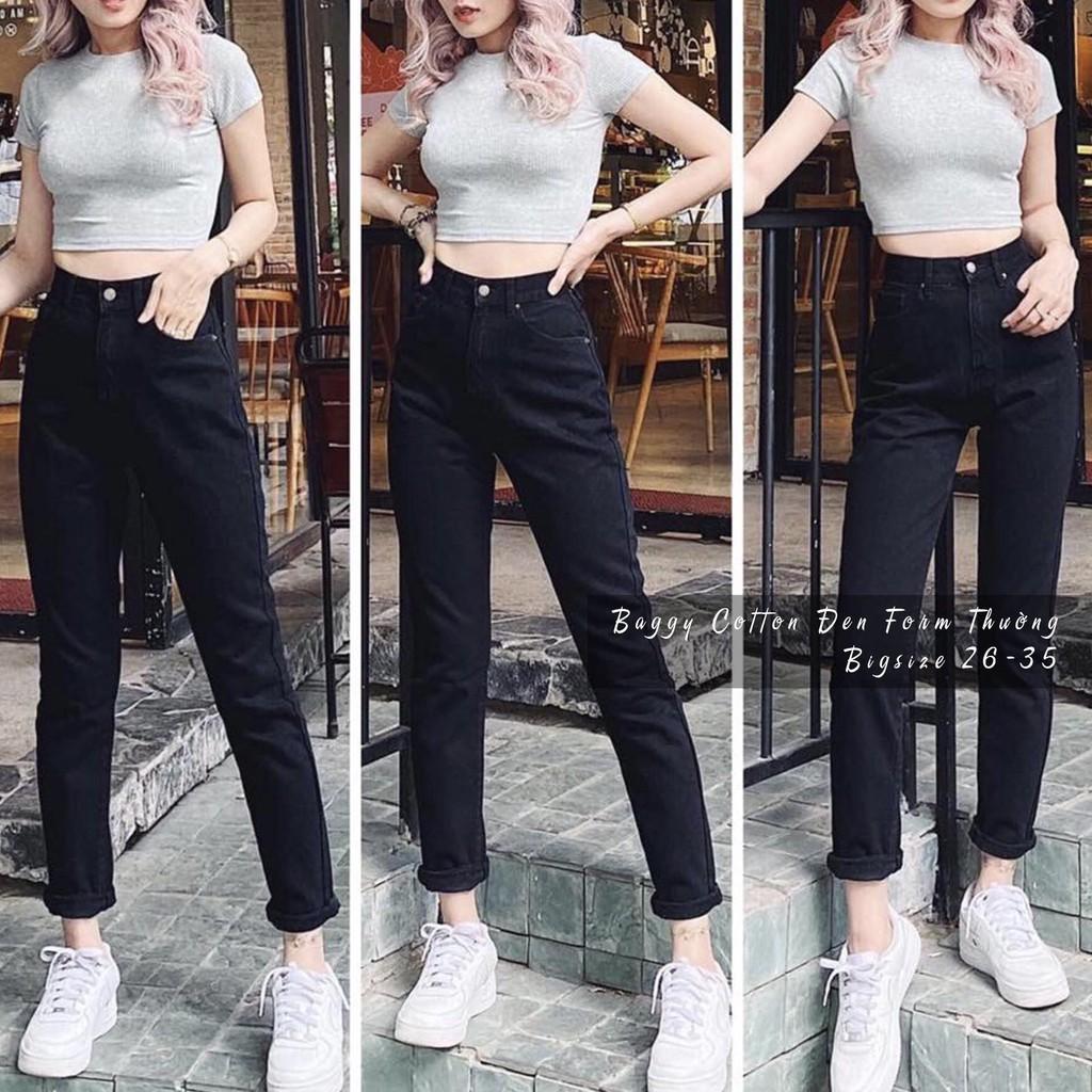 Quần Baggy Nam/Nữ - Đen Tuyền Form Thường - Lưng Cao Siêu Đẹp - Đen Trơn [HOT TREND