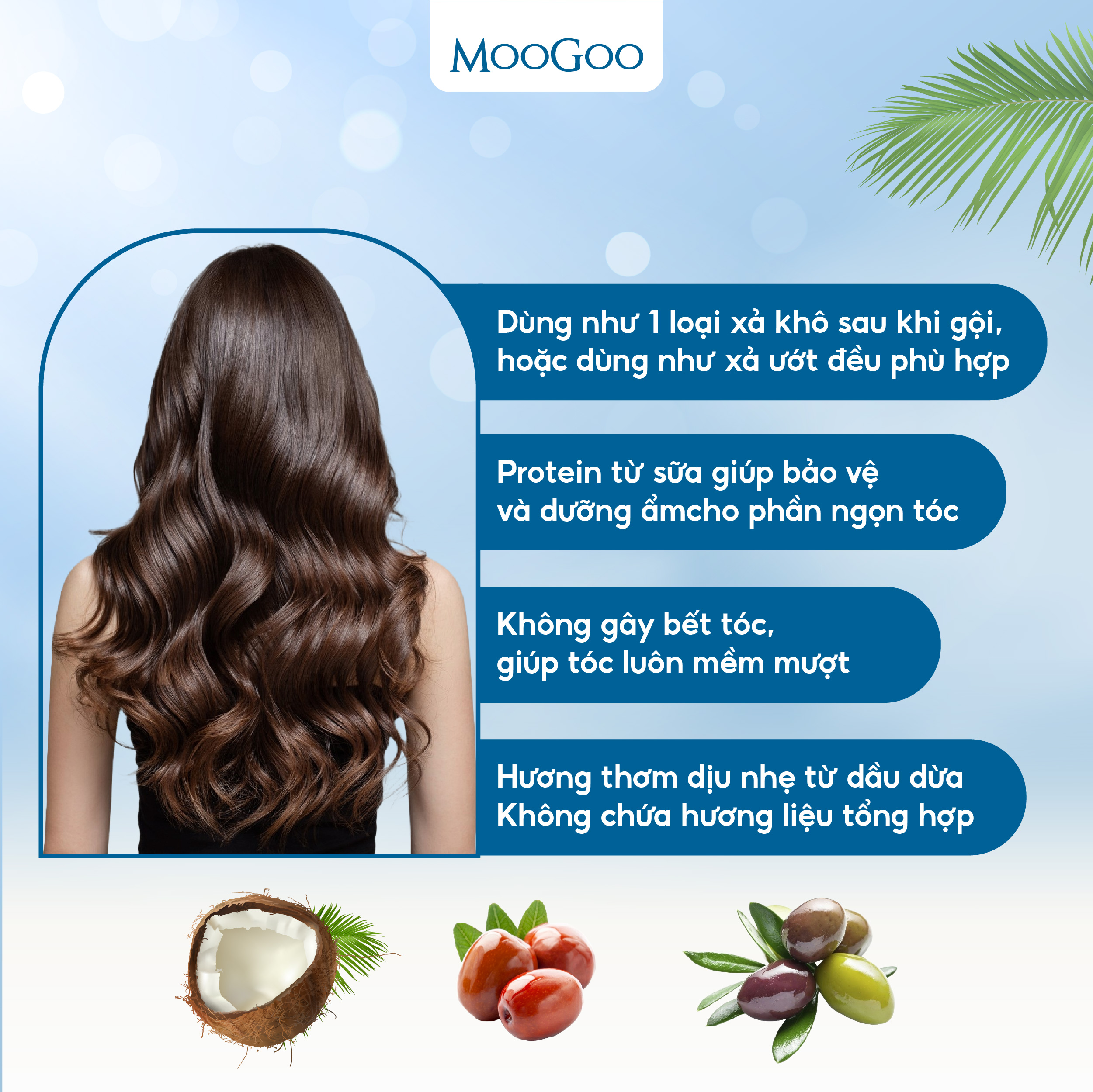 Dầu xả tóc Moogoo thuần chay tự nhiên phục hồi và dưỡng ẩm cho tóc