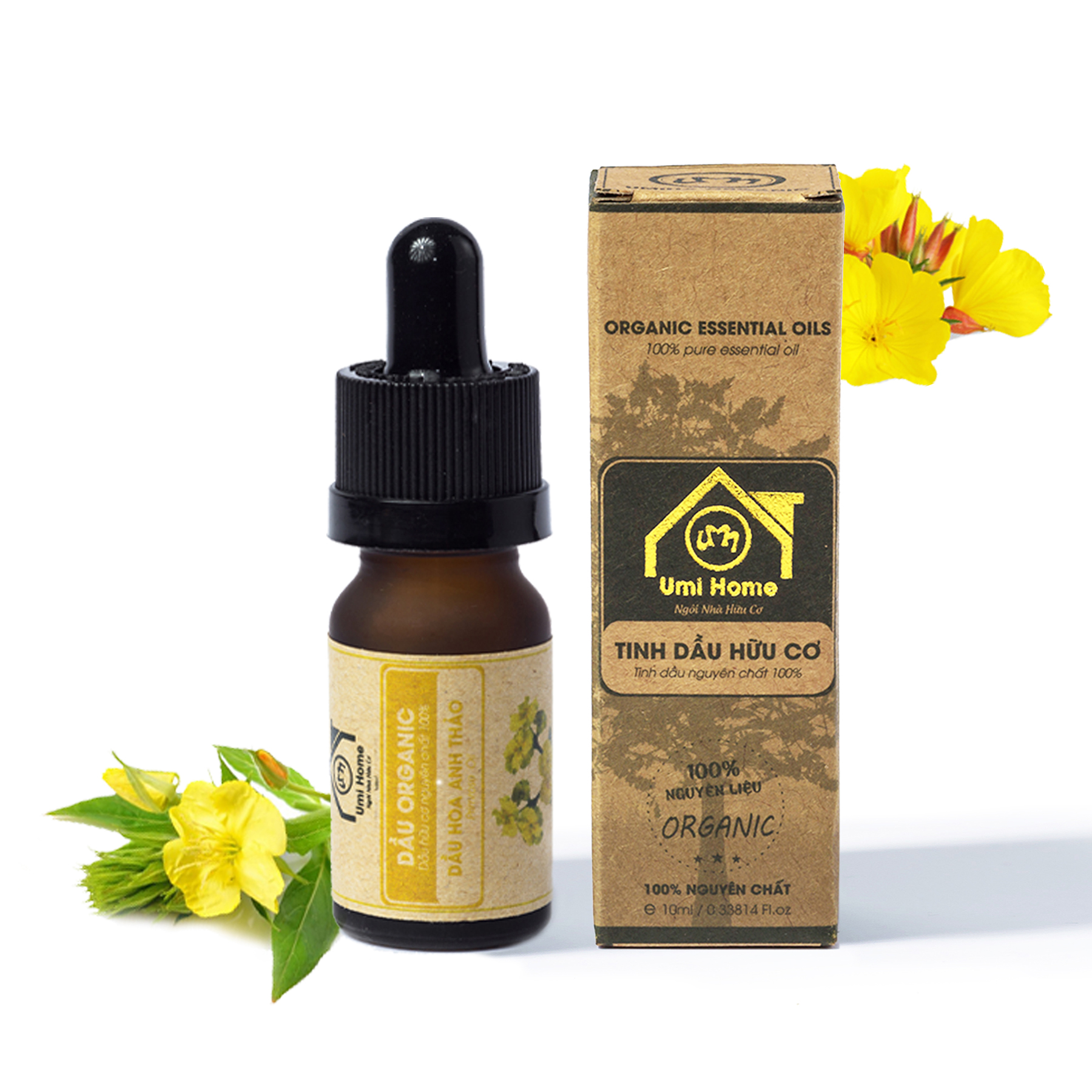 Dầu Hoa Anh Thảo hữu cơ UMIHOME nguyên chất - Evening Primrose oil 10ml