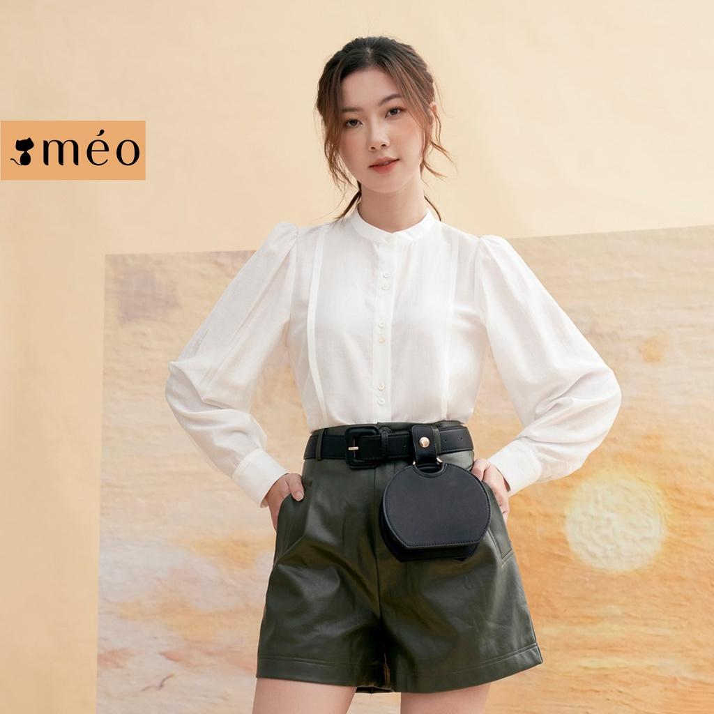 Áo sơ mi công sở nữ Méo shop dài tay chất lụa kiểu Hàn Anais