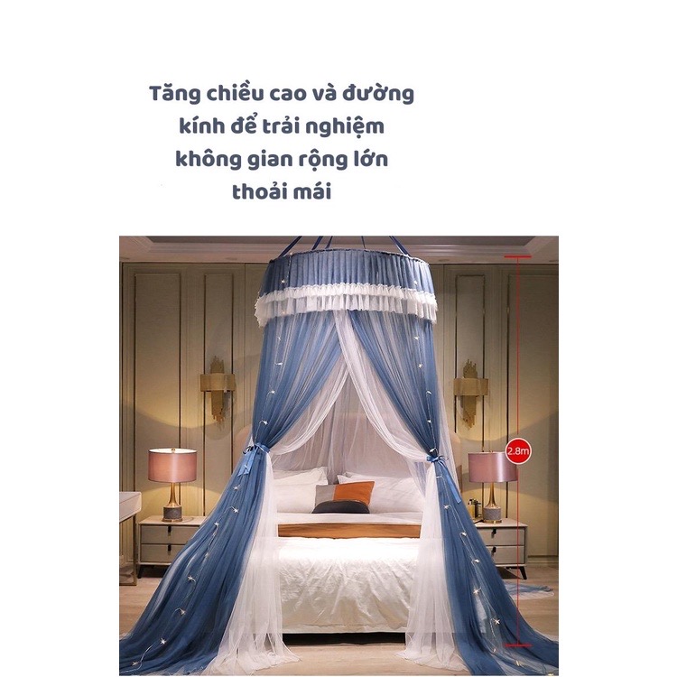 Mùng công chúa cao cấp treo trần, màn khung tròn không khoan tường phòng ngủ đẹp chống muỗi ZO HOME - N4-1