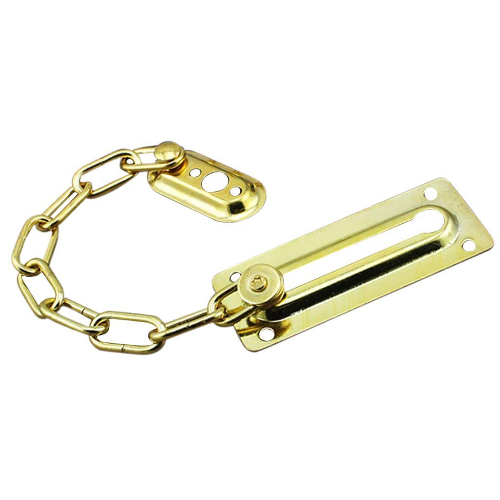2X Stainless Steel Door Chain Guard Lock Slide Bolt for Home Security Golden