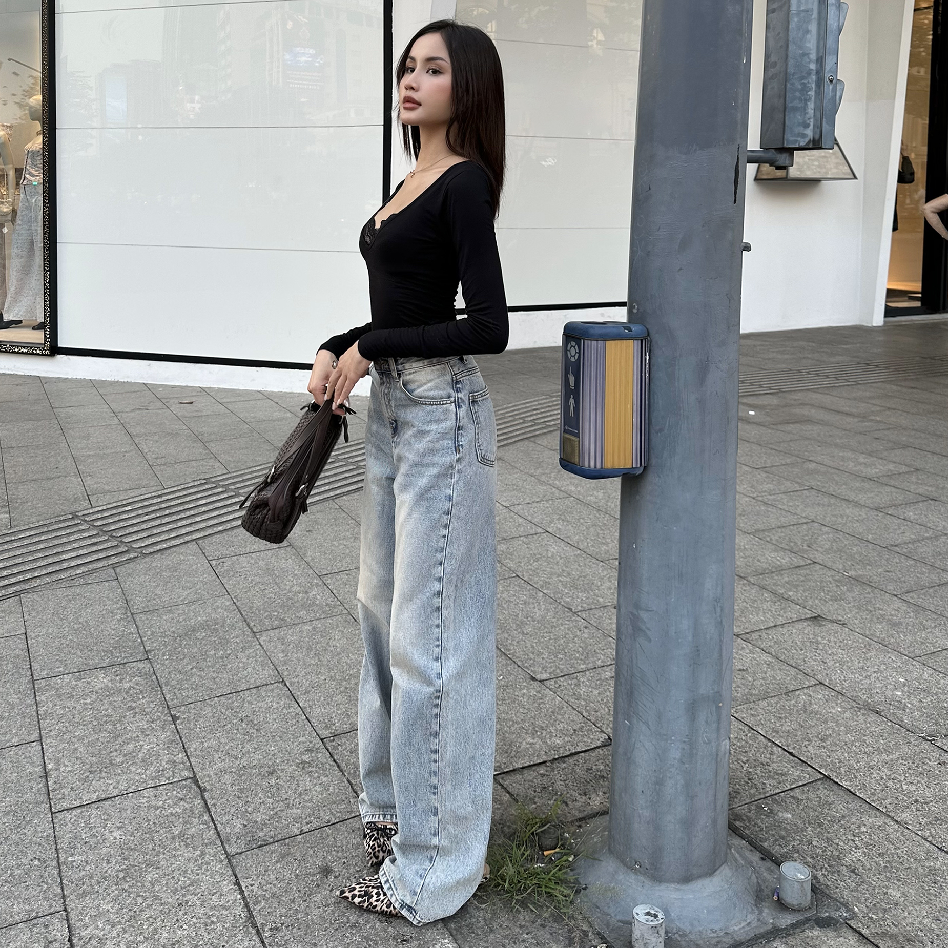 Quần Jean Ống Rộng Classic Air Blue Aaa Jeans