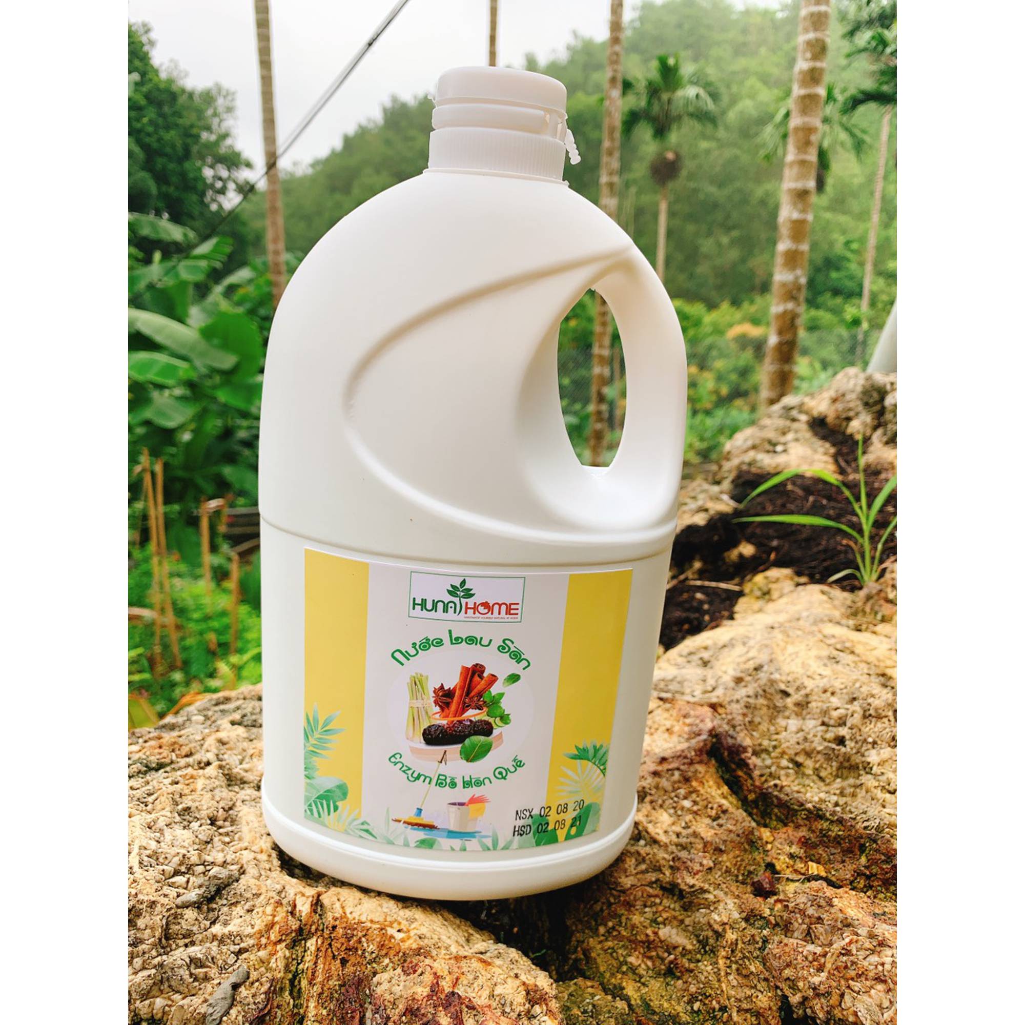 Nước lau sàn enzyme bồ hòn quế Huna'shome chai 1 lít