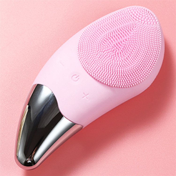 Máy Rửa Mặt Làm Da Sạch Sâu, Chống Lão Hóa Và Nâng Cơ Da  HTS Facial Brush Ion Sonic-6 Cấp Tốc Độ Tích Hợp Sóng Âm-BR 020+ Dụng Cụ Rửa Mặt và Massage Mặt Silicon Mềm Dẻo HT SYS Facial Cleansing Fad-[ COMBO 01]